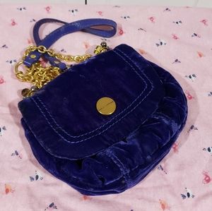 Juicy Couture Royal Blue Velvet crossbody handbag